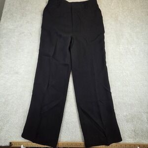 Careste Black 100% Silk Wide Leg Trousers High Waisted Pants Womens Size 12